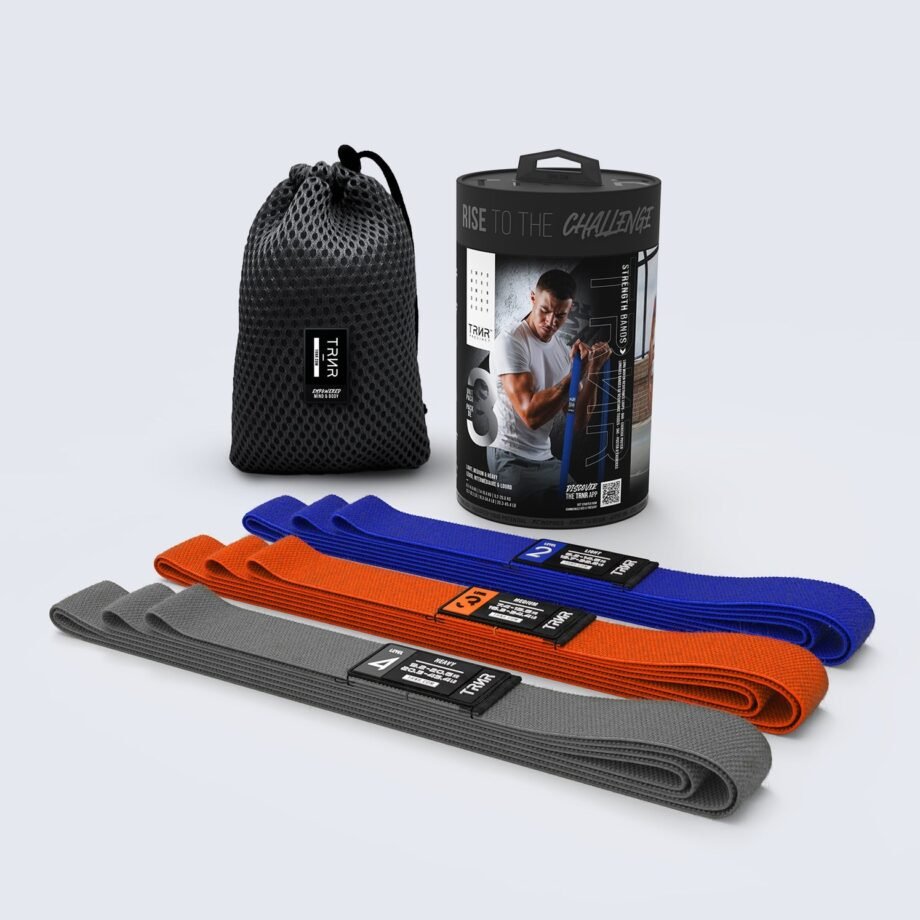 TRNR Strength Bands 3 Pack. Long Woven Resistance Loops